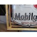 Original Porcelain Mobilgas Shield Sign w/Neon  52 IN W x 54 IN H 